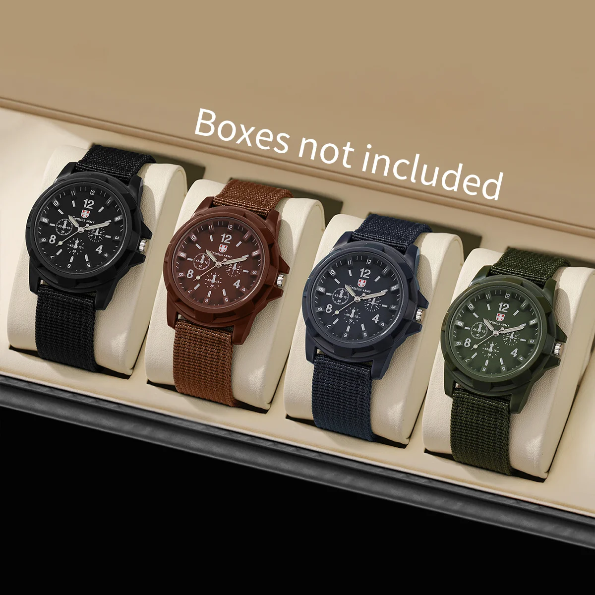 4PCS Männer Militär Uhren Set Casual Sport Quarzuhr Nylon Band Männliche Uhr Uhr Relogios Masculino (Ohne Box) Image
