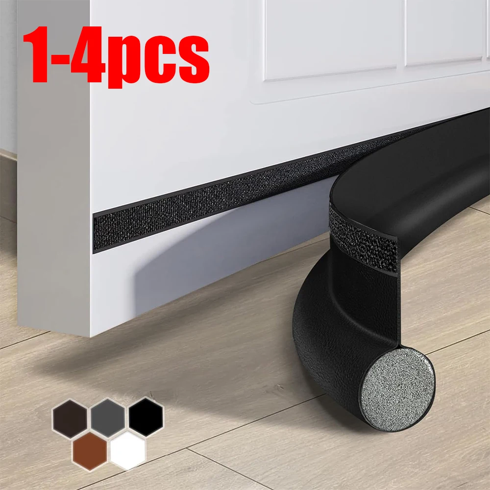 1–4 Stück Türdichtungsstreifen, selbstklebend, schalldicht, Schaumgummi-Dichtungsstreifen, verstellbar, unter der Tür, Sweep Gap, Zugluftstopper Image