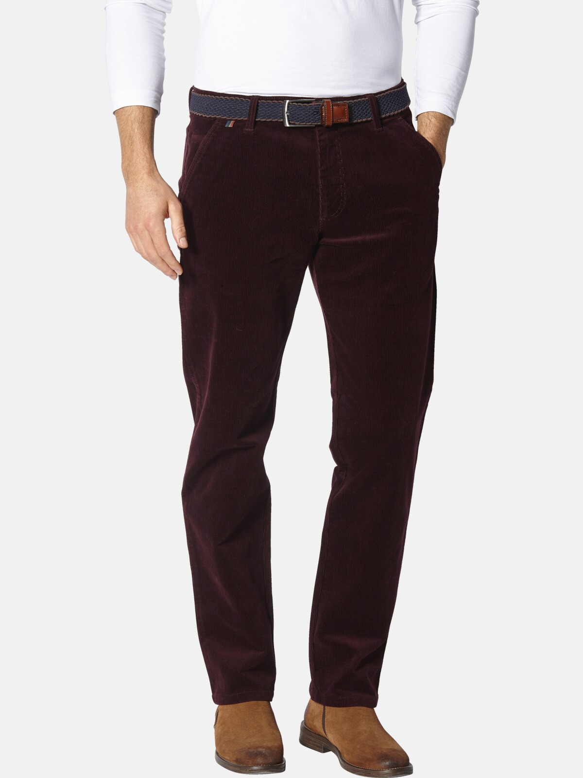 Cordhose BABISTA "Cordhose BABESTINI", Herren, Gr. 54, N-Gr, rot (dunkelrot), Obermaterial: 97% Baumwolle CO. 3% Elasthan EL., Hosen Cordhose