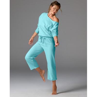 Boston Proper - Aqua Splash Blue - Cotton Comfort Wide Leg Lounge Pant - XL