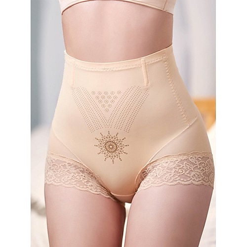 Damen Formwäsche Formwäsche Höschen GitterNightwearNylon Einfarbig Schwarz Khaki Frühling Sommer Herbst Winter Image