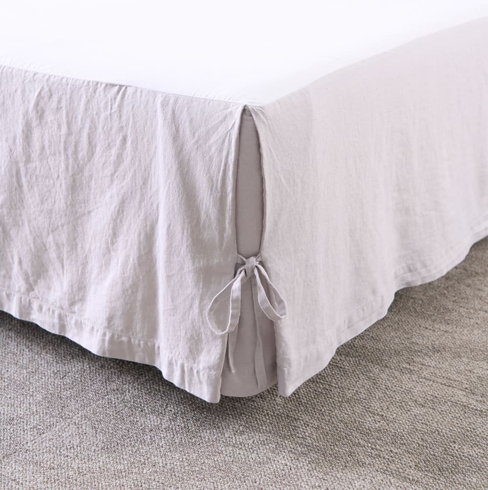 Cache sommier en lin gris 80 x 200 cm