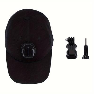 TEMU Action Camera Compatible Adjustable Canvas Sun Hat Cap Release Mount For Hero, , , Yi, Soocoo Sports Cams