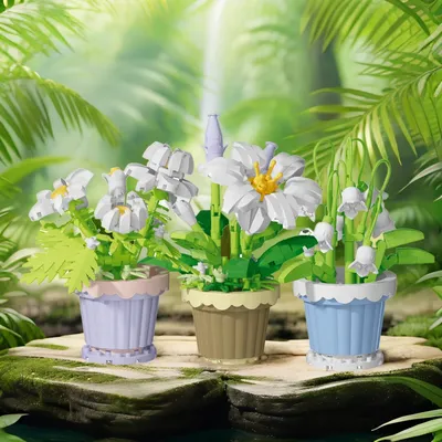 Micro Mini Bausteine Spielzeug Ewige Blume Multi Stil Blumentopf Bausteine Verbesserung Umwelt Image