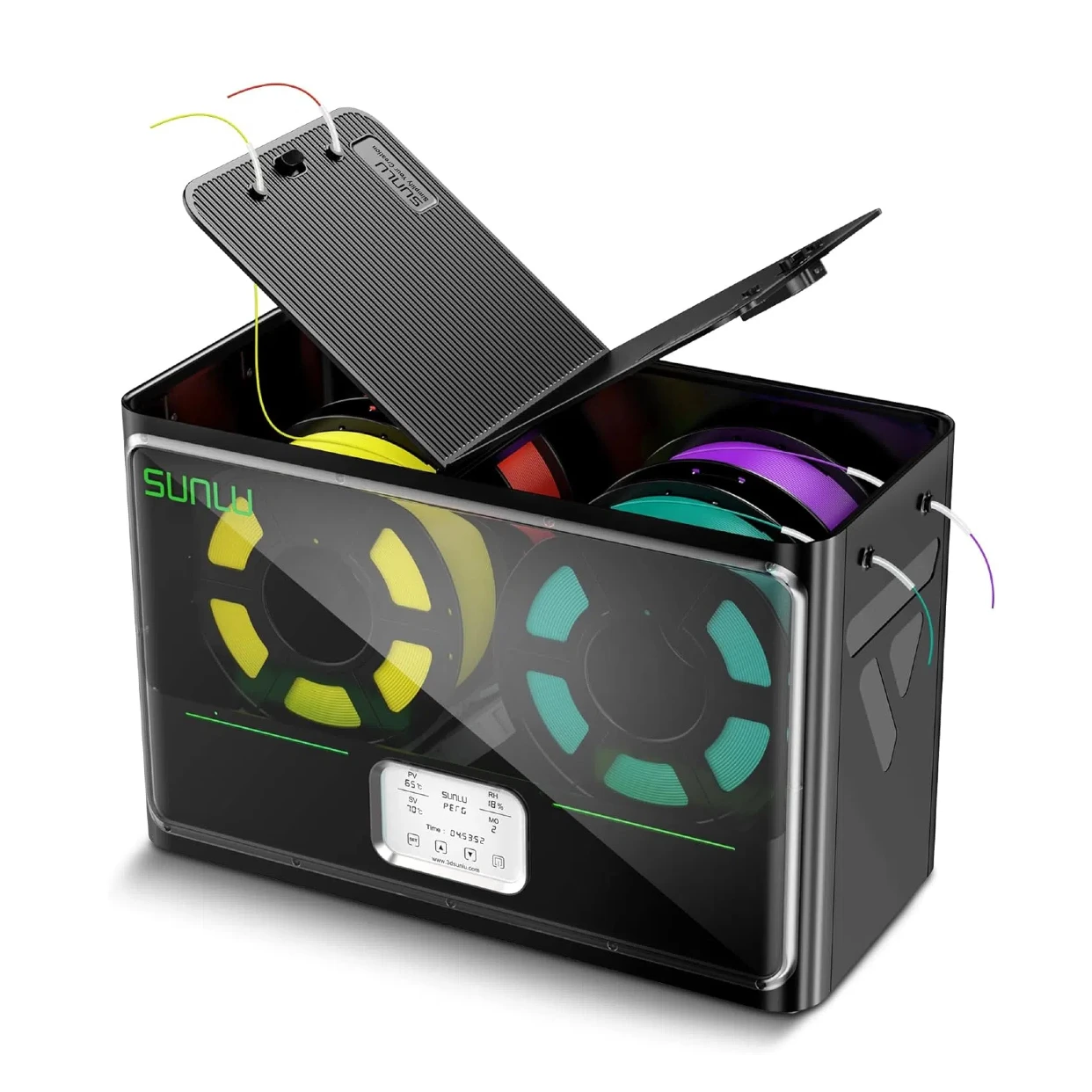 SUNLU S4 Filament-Trockner, offizieller 3D-Drucker, 4 Spulen, 3 kg Spulenfilament-Trockner, 350 W, PTC-Heizung 70 ℃ Max Temp Sunlu S4 Trocknerbox Image