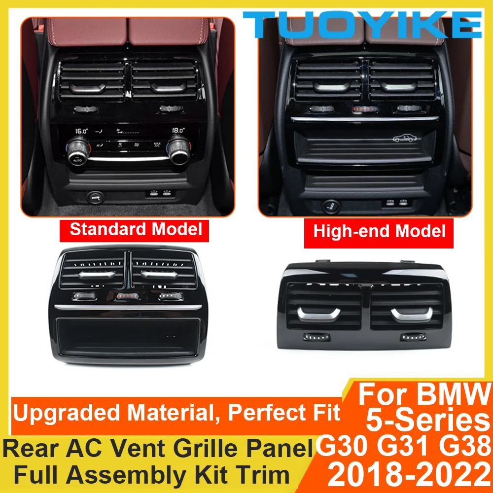 Auto Hinten Klimaanlage AC Vent Grille Abdeckung Silder Outlet Clips Reparatur Kit Vollversammlung Für BMW 5 6-Serie GT G30 G31 G38 G32 Image