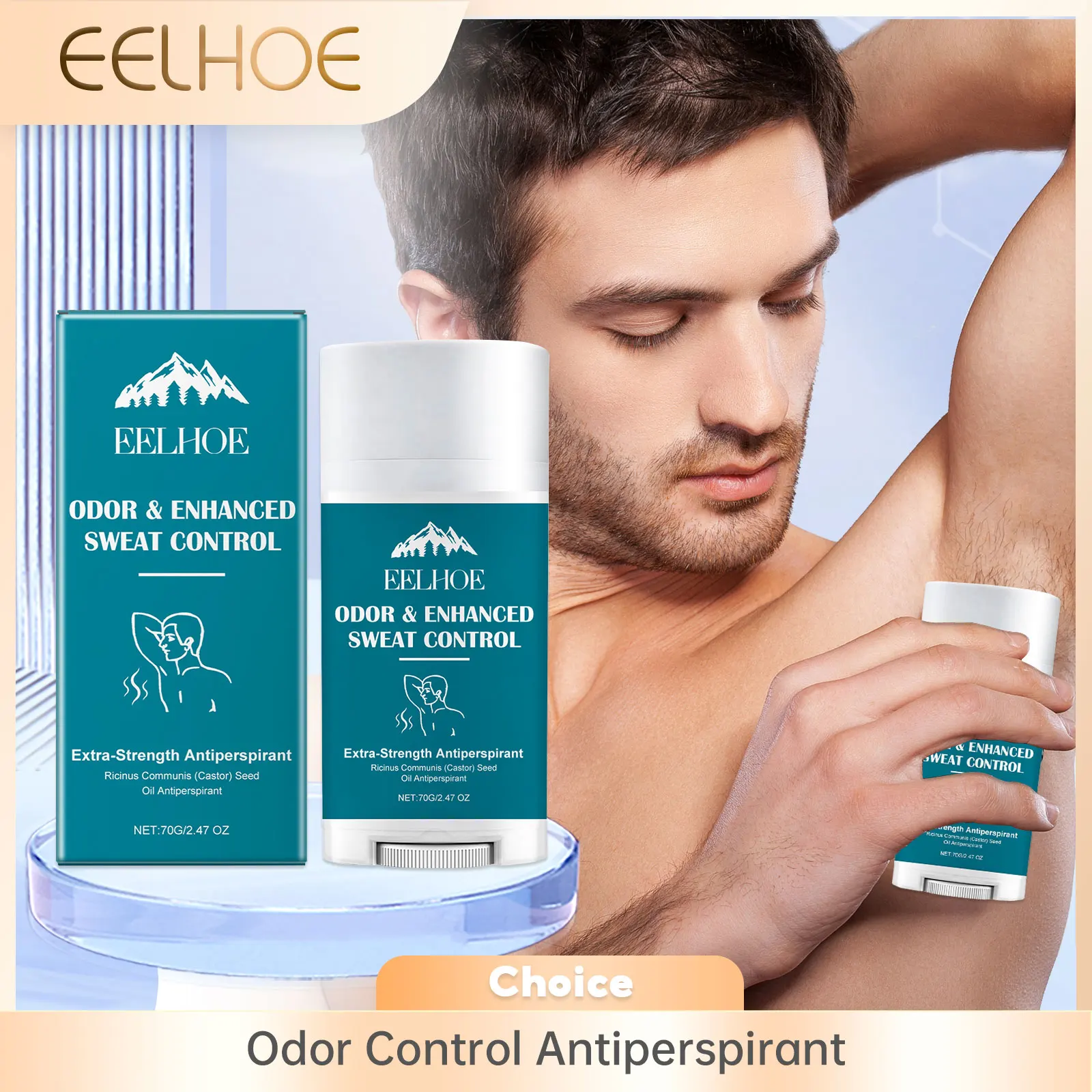 Deodorant Antitranspirant für Männer Achselgeruchsentfernung Vitamin E Körpergeruchentfernung Anhaltender Duft Deodorant für Männer Stick 70g Image