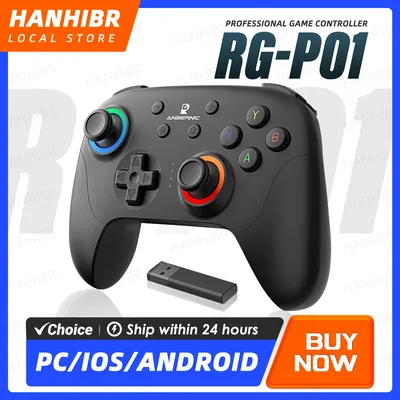 ANBERNIC RG P01 Gamepad Wireless Gaming Controller Hall Trigger Joystick Macro Key RGB Breathing