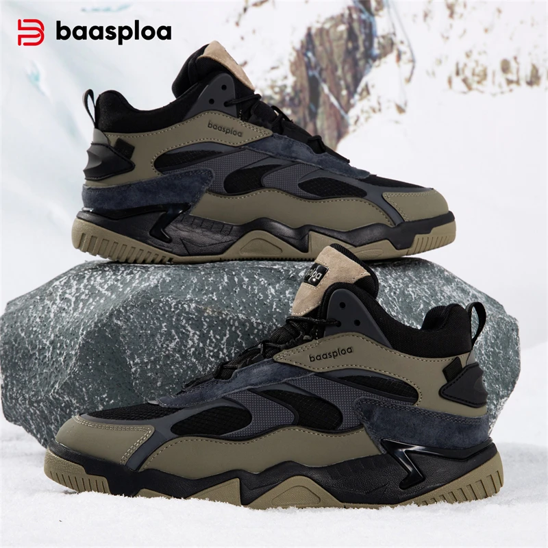 Scarpe da ginnastica casual in pelle da uomo invernali Scarpe sportive impermeabili di nuova moda per uomo Comfort Scarpe da ginnastica maschili calde e morbide antiscivolo per esterni