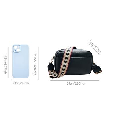 TEMU Trend Large Capacity Storage Casual Shoulder Bag, Optional, Polyester Material Inside, Exquisite , Exquisite Wide Strap Line Decoration, Commuting To Go Shoulder Crossbody Bag (21*13*5) Image