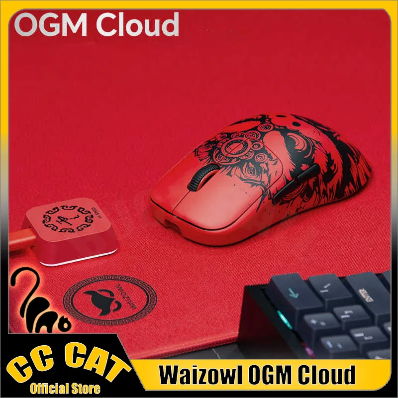 Waizowl Ogm Cloud Gaming-Maus, 2,4 G, kabellos, Bluetooth, 8 K, nordisch, 32000 dpi, Paw3950, leicht, Büro-PC, CSGO, Gamer-Maus, Geschenk Image