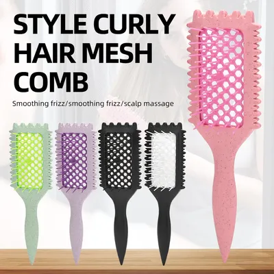 Styling Entwirren Pinsel Multi-funktion Hause Lockiges Haar Pinsel aushöhlen Grid Curl Definieren Styling Pinsel Bart Kamm Styling werkzeuge