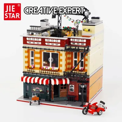 89106 Jiestar Creative Expert Moc Street View zentrale Perk Friended Bricks modulares Haus Modellbau Image