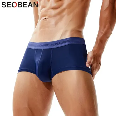 Seobean Marke männliche Höschen solide Boxershorts Männer Unterwäsche u konvexe Tasche sexy niedrige