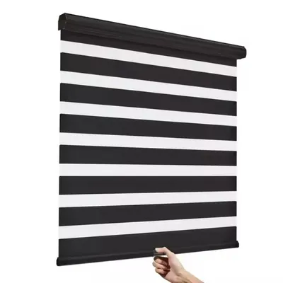 Custom Manual Blind Aluminium alloy fittings Fabric Safe Waterproof 100%Blackout Manual Cordless Spring Zebra Blinds For Windows