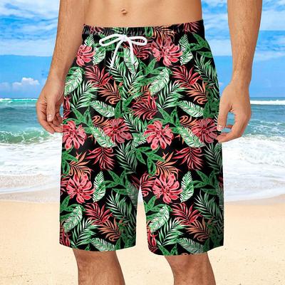 Men's Swim Trunks Swim Shorts Board Shorts Bathing Suit Drawstring with Pockets Swimming Surfing Beach Water Sports Tropical Summer Spring