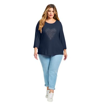 Plus Size Women's Love Heart Top by Avenue in Navy (Size 30/32)
