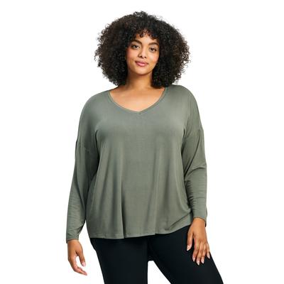 Plus Size Women's Taya Essential Top by Avenue in Olive (Size 26/28)