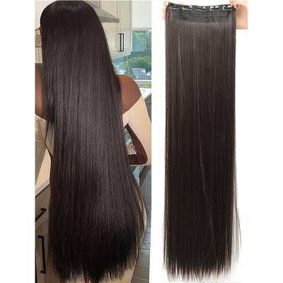 "TEMU Women'" Ponytail Clip-in Hair Extension - Basics Style, Easy Application, Instant Length & Volume Enhancement For All Hair Types" Image