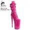 New 26cm/10inchs Sexy Black Platform Pole Dance Shoes Stripper Heels Super High Nightclub Gothic Belt Buckle Women's Ankle Boots