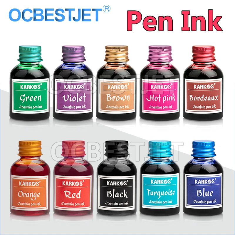 30 ml Flasche Füllfederhalter Tinte Nachfüllung Reine bunte Universal-Nachfüllung Glatte Flüssigkeit Hochwertige 10 Farben Schreiben Füllfederhaltertinte Image