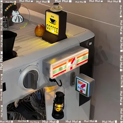 Magnetische Kühlschrankaufkleber für Cafés, kreatives Convenience-Store-Lichtschilder, dekorative Image