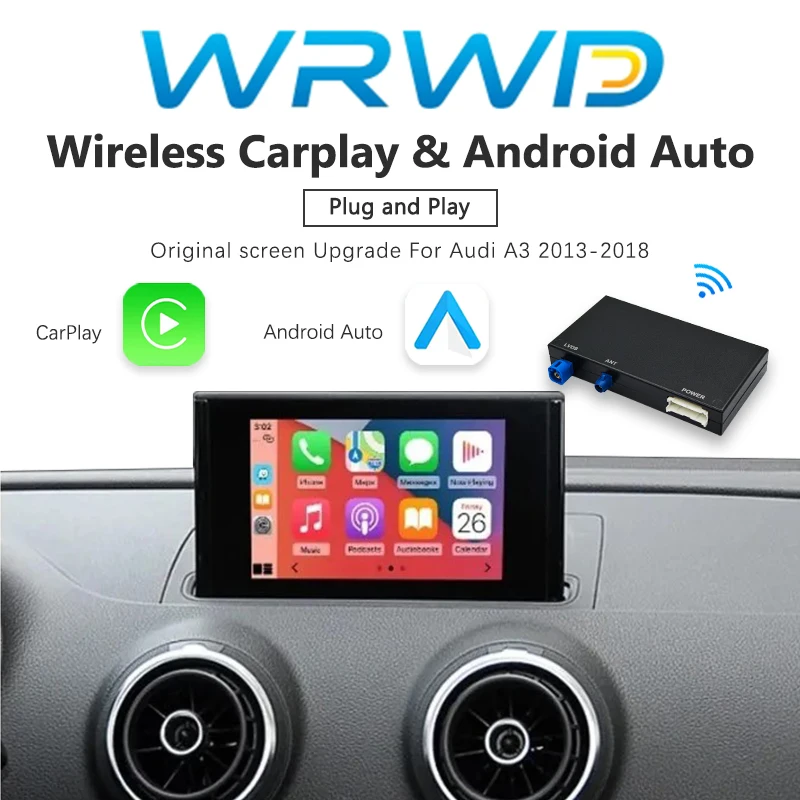 Drahtlose Carplay Android Auto Verlustfreie Installation Interface Für Audi A3 A4 A5 Q2 Q5L Q7 2014-2018 Hinten Kamera auto Spielen Modul Image