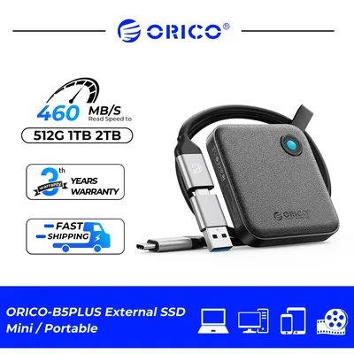 ORICO Portable External Solid State Drive External Hard Drive USB 3.2 Gen2 SSD for iPhone 15/Pro Windows Mac Lightweight