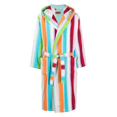 Stripe-Pattern Cotton Robe - White - Missoni Nightwear