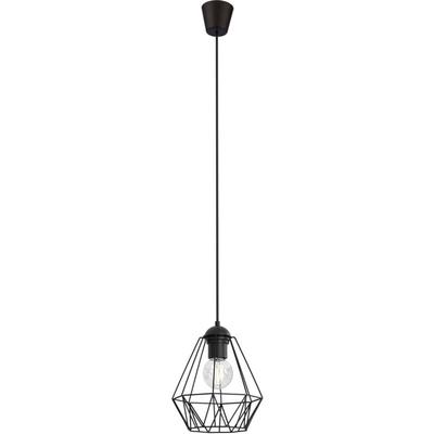 Käfig Hängelampe Metall Schwarz Draht Schirm ø 19 cm höhenverstellbar E27 Pendelleuchte Küche Image