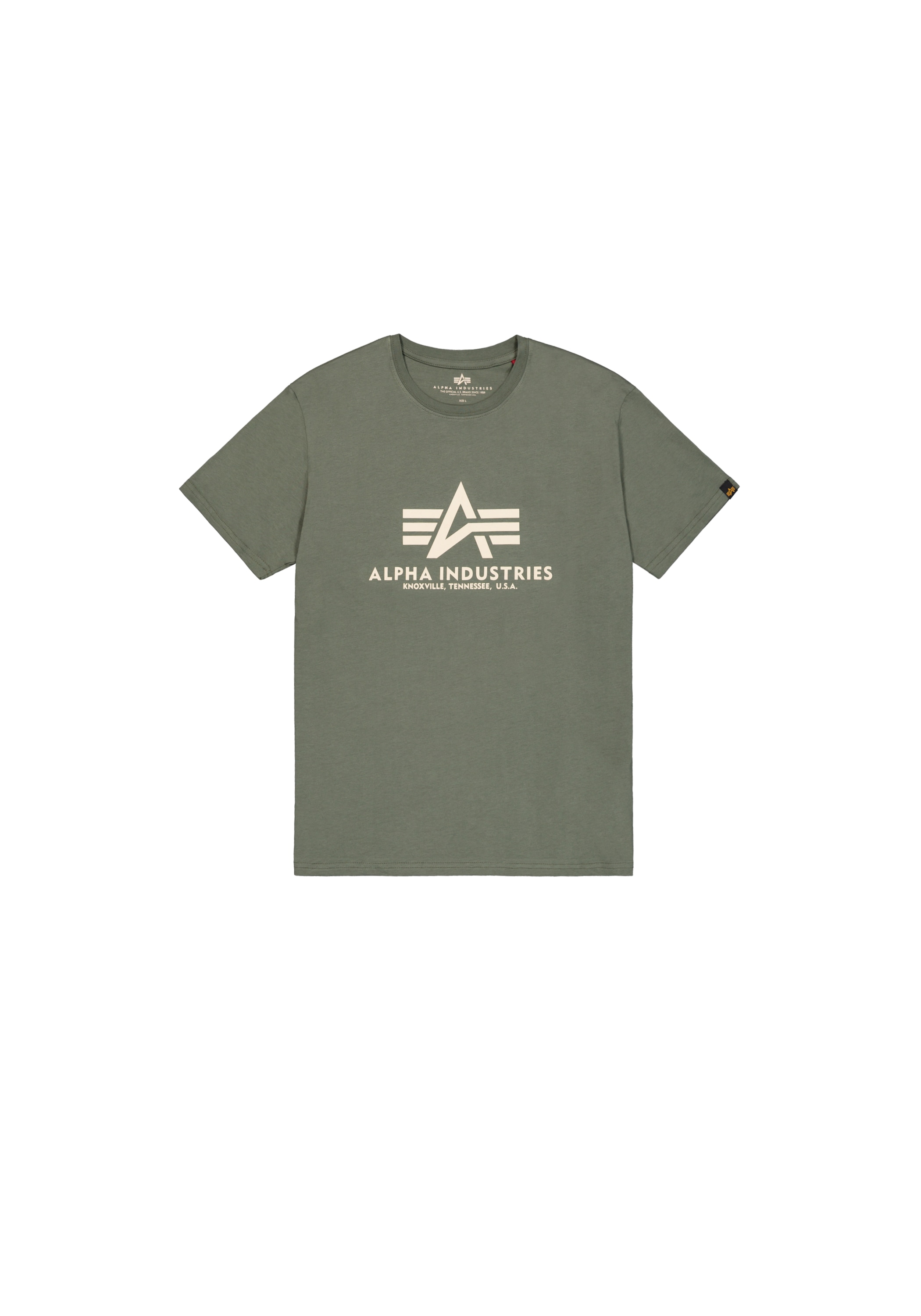 T-Shirt ALPHA INDUSTRIES "Basic T-Shirt BL", Herren, Gr. XXL, grün (vintage grün), Obermaterial: 100% Baumwolle, Shirts T-Shirt