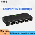 Switch Ethernet Gigabit KuWFi Hub RJ45 ad alta velocità da 5/8 porte Splitter Internet Smart Switch Switch di rete Ethernet 10/100/1000Mbps