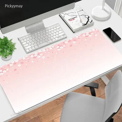 Office Mouse Pads Pink Sakura Gaming Mousepads Cherry Blossom Large Mousepad Gamer Rubber Mat Company Desk Pad For Gift