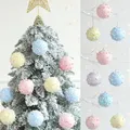 3 pz natale 8cm palline di schiuma rosa blu palline a righe decorazioni per feste di natale albero di natale pendenti pendenti Navidad regali di capodanno