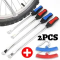 Kit di protezione per cerchioni per barra di leva per pneumatici per auto Strumenti multifunzionali per la riparazione di pneumatici per ruote Leve per cambio pneumatici per biciclette per auto Piede