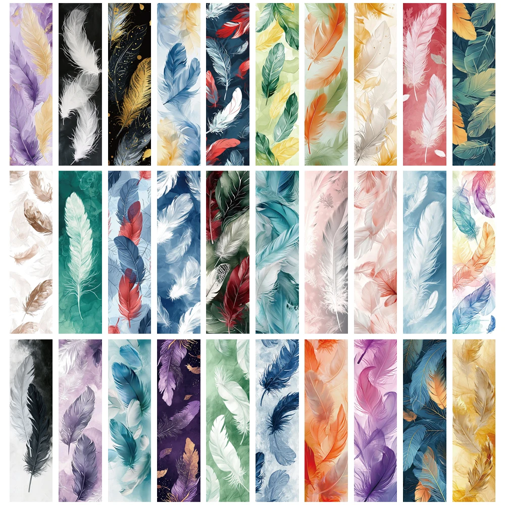 30PCS Nische Minimalistischen Feder Lesezeichen Kreative Papier Dekorieren Lesen Marker Notebook Seite Mit Karten Student Lieferungen Image