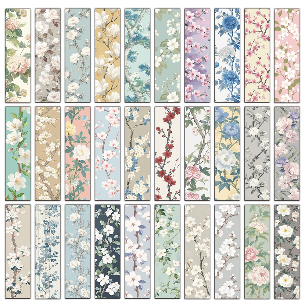 30 Stück Kunst gemälde, Blüten auf der Straße, Lesezeichen, personal isierte Notizbücher, dekorative Lesezeichen, DIY Herbst Image