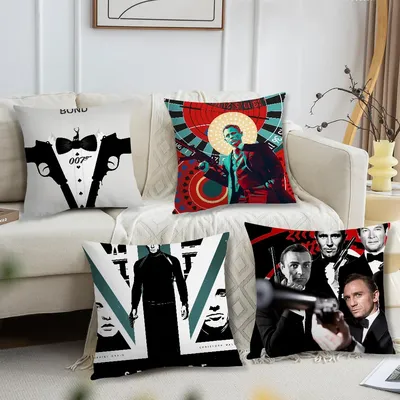 Movie J-James B-Bond 007, bequemer weicher Kissenbezug für Sofa, Wohnzimmer, Heimbüro, Dekoration, Image