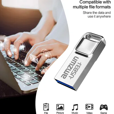 AMZWN Metal Pen Drive 64 GB 128 GB USB-Flash-Laufwerk 32 GB Flash-Disk 16 GB Memory Stick Image