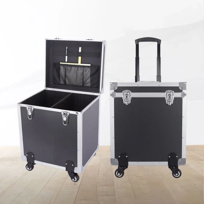 Tragbare Werkzeug kiste mit Rädern Aluminium Organizer Koffer große Hard Flight Case Aufbewahrung werkzeuge profession elle Transport boxen