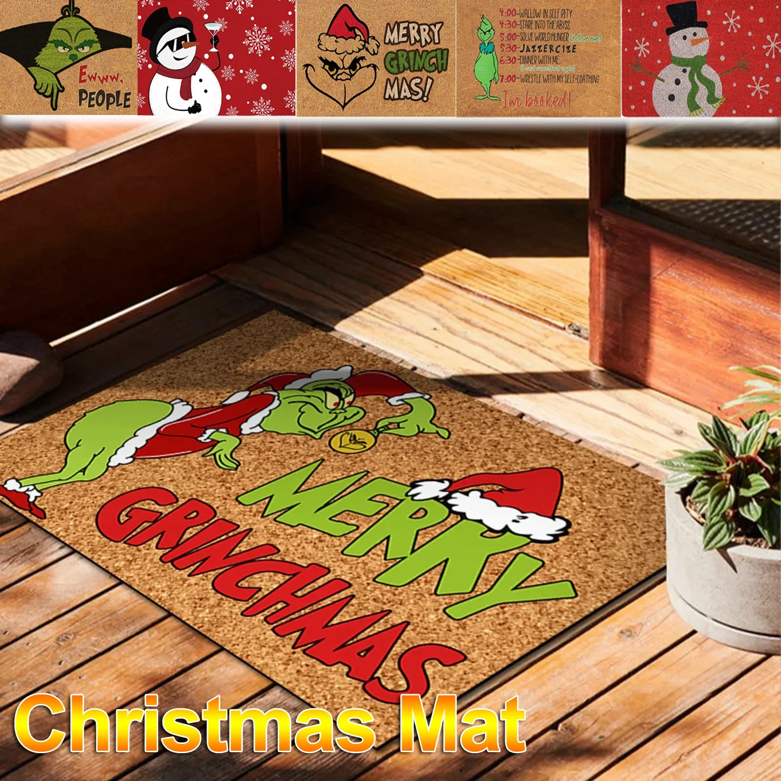Weihnachts tür matte Outdoor-Willkommen matte für die Haustür, Eingangs bereich Weihnachts teppich, 60x40cm Zoll Tür matten, rutsch fester Teppich für zu Hause Image