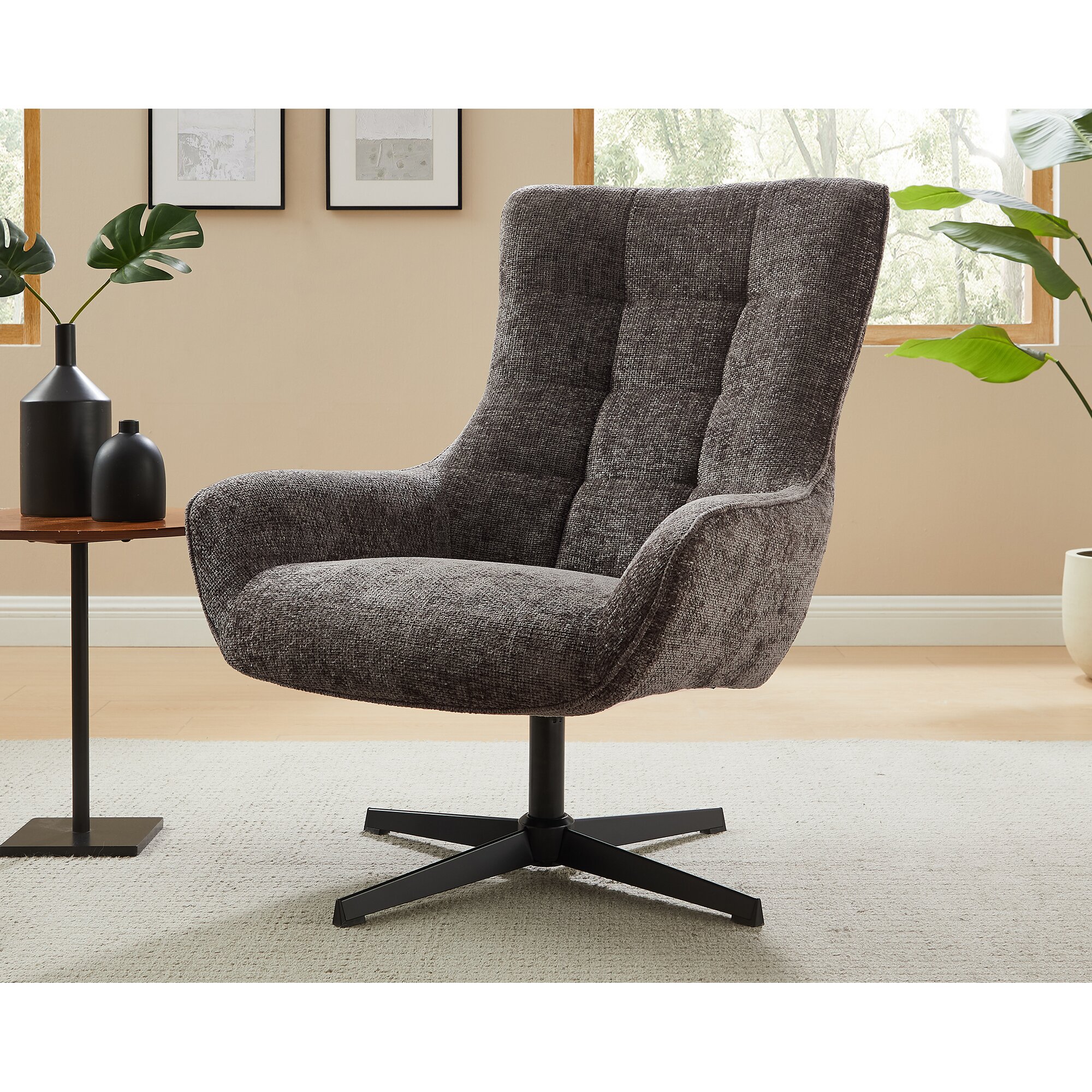 SalesFever »Evangeline« Drehsessel dunkelgrau 81x103x85 cm