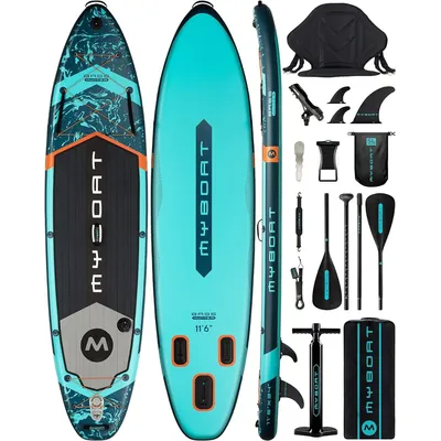 11'6"×34"×6" Extra Wide Inflatable Paddle Board, Stand Up Paddle Board for Fishing, Sup Board with 3