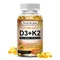 Vegetarian Vitamin D3K2 Capsules Vitamin D&Vitamin K Supplement Support Immune System,Heart Health