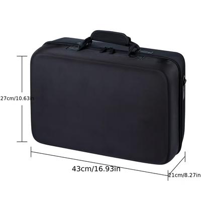 TEMU Ps5 Hard Shell Carrying Case - Durable Eva Material, Multi-functional Storage Bag With Shoulder Strap For Playstation 5 Console And Accessories, Black Image