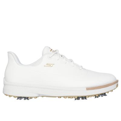 Skechers Women's GO GOLF Jasmine 2 Shoes | Size 11.0 | White/Gold | Synthetic/Textile