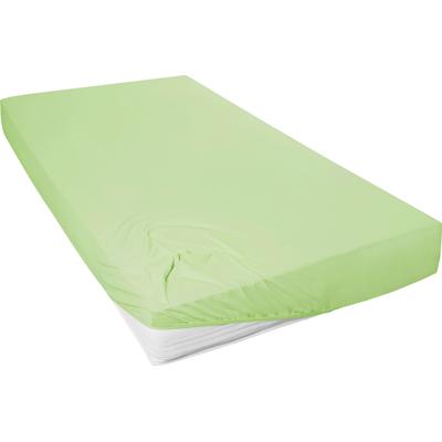 Spannbettlaken PRIMERA "Mako-Feinjersey Spannbetttuch", grün, B:90-100cm L:200cm, Mako-Jersey, Obermaterial: 100% Baumwolle, Laken, Geeignet für Standardmatratzen bis 22 cm, 100% Baumwolle Image