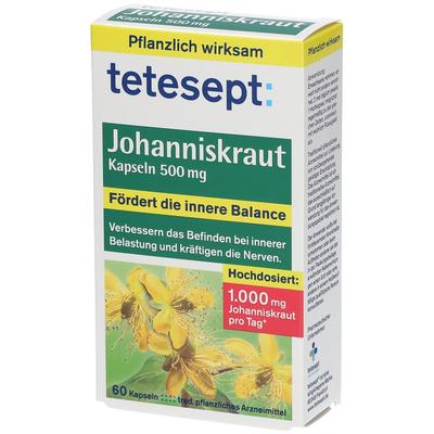 Tetesept Johanniskraut 500 mg Kapseln 60 St Hartkapseln