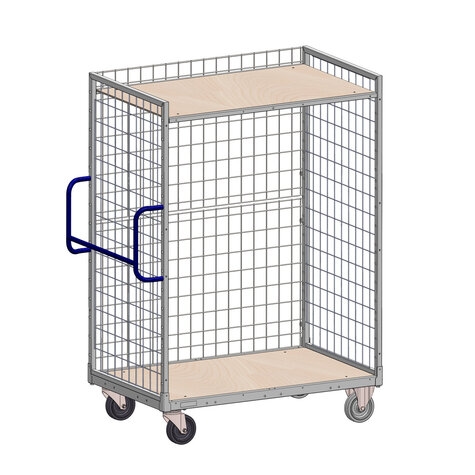 Kommissionierwagen KT 4, 830 x 1.330 x 1.605 mm, 3-seitig, 1 ZWB fest, Cr 3 Image