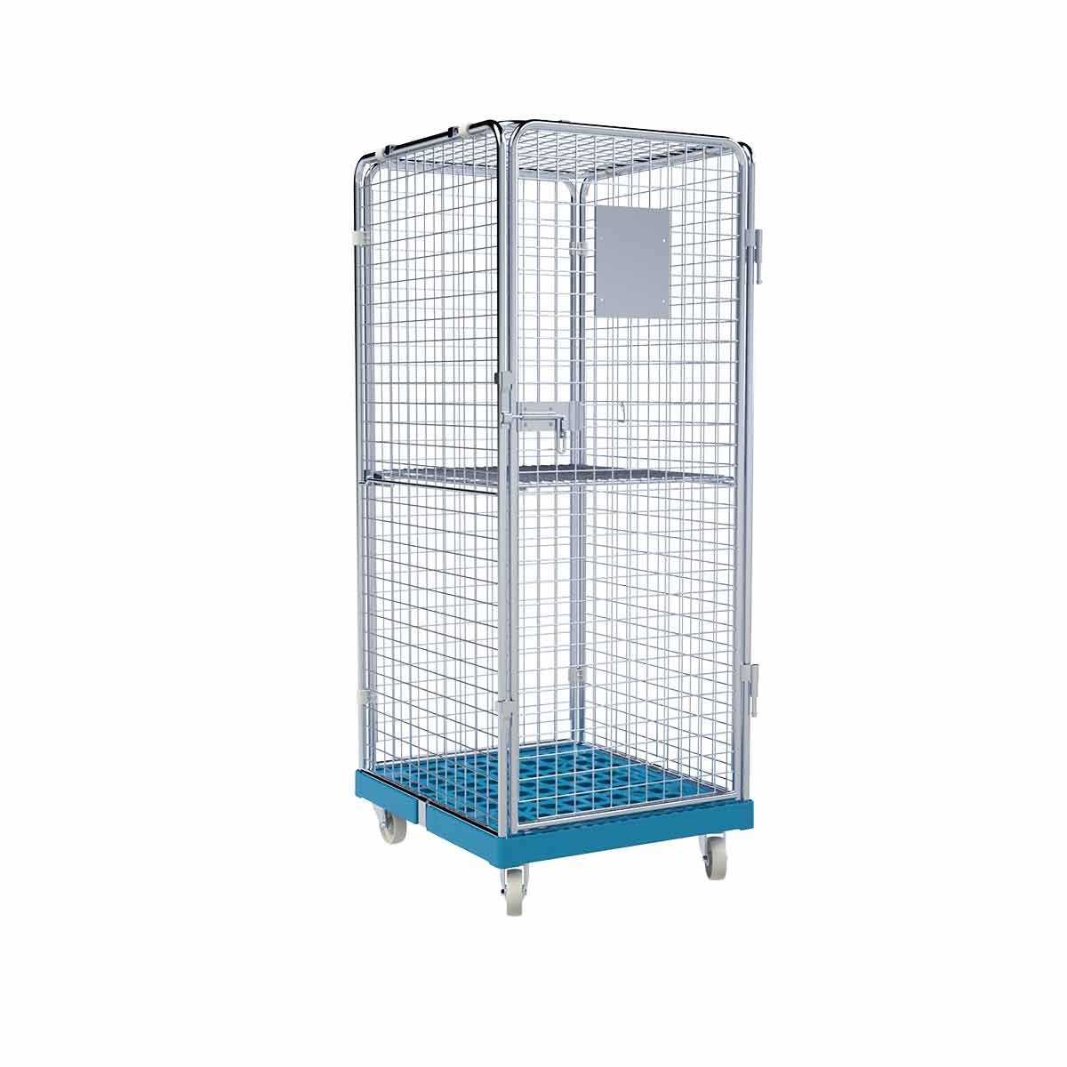 Rollbehälter ADB 1600 KU blau, 724 x 815 mm, 5-seitig, 1 Tür, 1 ZWB klappbar, Cr 3 Image